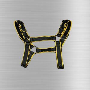 Rough Trade Bulldog Harness – Black with Yellow Trim